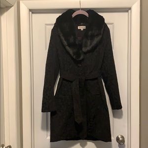 Faux fur dress coat